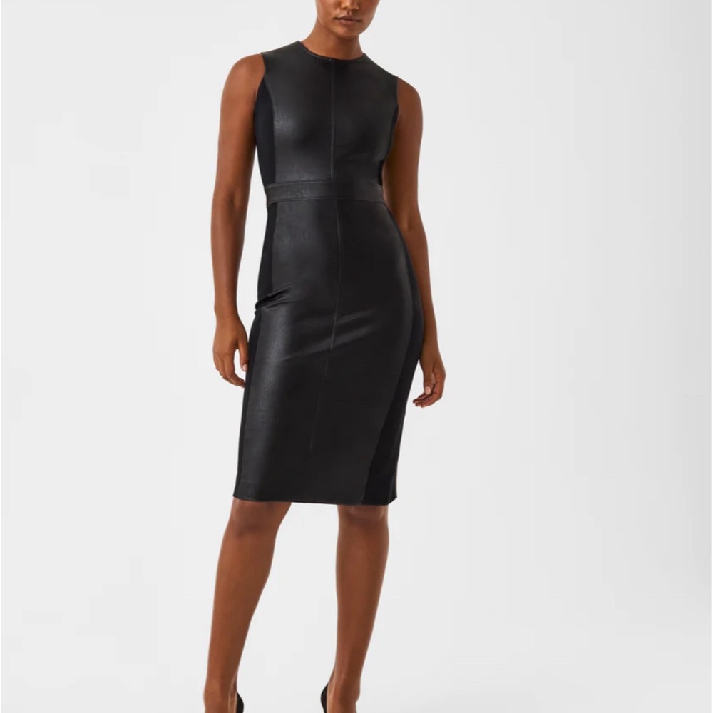 NWT Spanx leather like combo dress